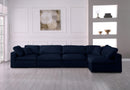 Serene Navy Linen Fabric Deluxe Cloud Modular Sectional - Town Of Bargains Furniture - NY