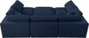 Serene Navy Linen Fabric Deluxe Cloud Modular Sectional - Town Of Bargains Furniture - NY
