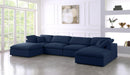 Serene Navy Linen Fabric Deluxe Cloud Modular Sectional - Town Of Bargains Furniture - NY