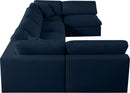 Serene Navy Linen Fabric Deluxe Cloud Modular Sectional - Town Of Bargains Furniture - NY