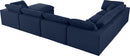 Serene Navy Linen Fabric Deluxe Cloud Modular Sectional - Town Of Bargains Furniture - NY