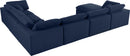 Serene Navy Linen Fabric Deluxe Cloud Modular Sectional - Town Of Bargains Furniture - NY
