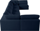 Serene Navy Linen Fabric Deluxe Cloud Modular Sectional - Town Of Bargains Furniture - NY