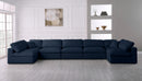 Serene Navy Linen Fabric Deluxe Cloud Modular Sectional - Town Of Bargains Furniture - NY