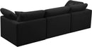 Plush Black Velvet Standard Cloud Modular Sofa - Town Of Bargains Furniture - NY