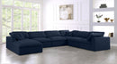 Serene Navy Linen Fabric Deluxe Cloud Modular Sectional - Town Of Bargains Furniture - NY