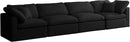 Plush Black Velvet Standard Cloud Modular Sofa - Town Of Bargains Furniture - NY