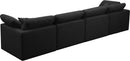 Plush Black Velvet Standard Cloud Modular Sofa - Town Of Bargains Furniture - NY