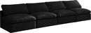 Plush Black Velvet Standard Cloud Modular Sofa - Town Of Bargains Furniture - NY