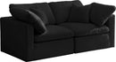 Plush Black Velvet Standard Cloud Modular Sofa - Town Of Bargains Furniture - NY