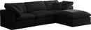 Plush Black Velvet Standard Cloud Modular Sectional - Town Of Bargains Furniture - NY