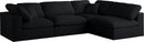 Plush Black Velvet Standard Cloud Modular Sectional - Town Of Bargains Furniture - NY