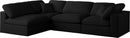 Plush Black Velvet Standard Cloud Modular Sectional - Town Of Bargains Furniture - NY