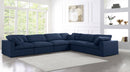 Serene Navy Linen Fabric Deluxe Cloud Modular Sectional - Town Of Bargains Furniture - NY
