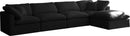Plush Black Velvet Standard Cloud Modular Sectional - Town Of Bargains Furniture - NY