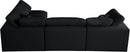 Plush Black Velvet Standard Cloud Modular Sectional - Town Of Bargains Furniture - NY