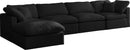 Plush Black Velvet Standard Cloud Modular Sectional - Town Of Bargains Furniture - NY
