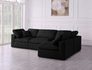 Plush Black Velvet Standard Cloud Modular Sectional - Town Of Bargains Furniture - NY