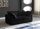 Plush Black Velvet Standard Cloud Modular Sofa - Town Of Bargains Furniture - NY
