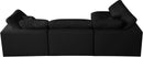 Plush Black Velvet Standard Cloud Modular Sectional - Town Of Bargains Furniture - NY
