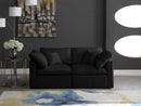 Plush Black Velvet Standard Cloud Modular Sofa - Town Of Bargains Furniture - NY