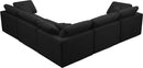 Plush Black Velvet Standard Cloud Modular Sectional - Town Of Bargains Furniture - NY