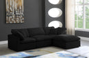 Plush Black Velvet Standard Cloud Modular Sectional - Town Of Bargains Furniture - NY