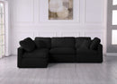 Plush Black Velvet Standard Cloud Modular Sectional - Town Of Bargains Furniture - NY