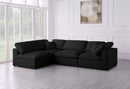 Plush Black Velvet Standard Cloud Modular Sectional - Town Of Bargains Furniture - NY