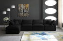 Plush Black Velvet Standard Cloud Modular Sectional - Town Of Bargains Furniture - NY