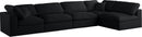 Plush Black Velvet Standard Cloud Modular Sectional - Town Of Bargains Furniture - NY