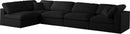 Plush Black Velvet Standard Cloud Modular Sectional - Town Of Bargains Furniture - NY