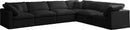 Plush Black Velvet Standard Cloud Modular Sectional - Town Of Bargains Furniture - NY