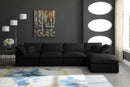 Plush Black Velvet Standard Cloud Modular Sectional - Town Of Bargains Furniture - NY