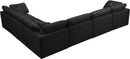 Plush Black Velvet Standard Cloud Modular Sectional - Town Of Bargains Furniture - NY