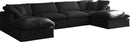 Plush Black Velvet Standard Cloud Modular Sectional - Town Of Bargains Furniture - NY
