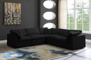 Plush Black Velvet Standard Cloud Modular Sectional - Town Of Bargains Furniture - NY