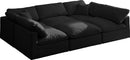 Plush Black Velvet Standard Cloud Modular Sectional - Town Of Bargains Furniture - NY