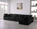 Plush Black Velvet Standard Cloud Modular Sectional - Town Of Bargains Furniture - NY