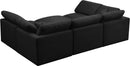 Plush Black Velvet Standard Cloud Modular Sectional - Town Of Bargains Furniture - NY