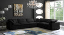 Plush Black Velvet Standard Cloud Modular Sectional - Town Of Bargains Furniture - NY