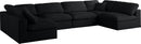 Plush Black Velvet Standard Cloud Modular Sectional - Town Of Bargains Furniture - NY