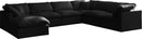 Plush Black Velvet Standard Cloud Modular Sectional - Town Of Bargains Furniture - NY