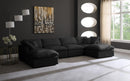 Plush Black Velvet Standard Cloud Modular Sectional - Town Of Bargains Furniture - NY