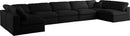 Plush Black Velvet Standard Cloud Modular Sectional - Town Of Bargains Furniture - NY