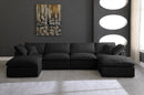Plush Black Velvet Standard Cloud Modular Sectional - Town Of Bargains Furniture - NY