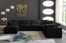 Plush Black Velvet Standard Cloud Modular Sectional - Town Of Bargains Furniture - NY