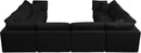 Plush Black Velvet Standard Cloud Modular Sectional - Town Of Bargains Furniture - NY