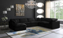 Plush Black Velvet Standard Cloud Modular Sectional - Town Of Bargains Furniture - NY
