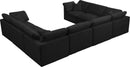 Plush Black Velvet Standard Cloud Modular Sectional - Town Of Bargains Furniture - NY